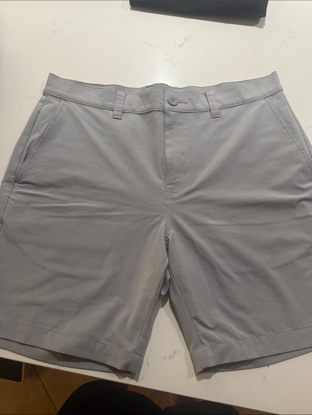 Travis Mathew Light Gray Flat Front Performance Shorts